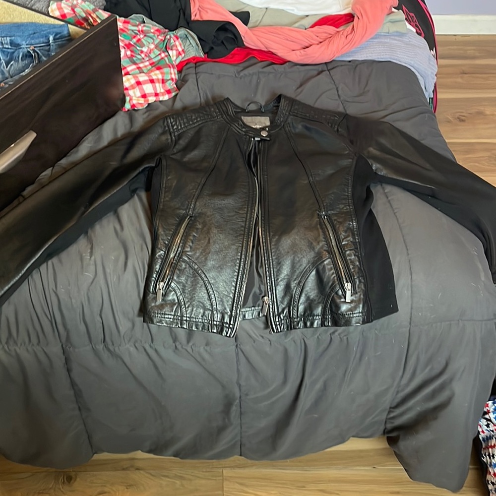Black leather jacket